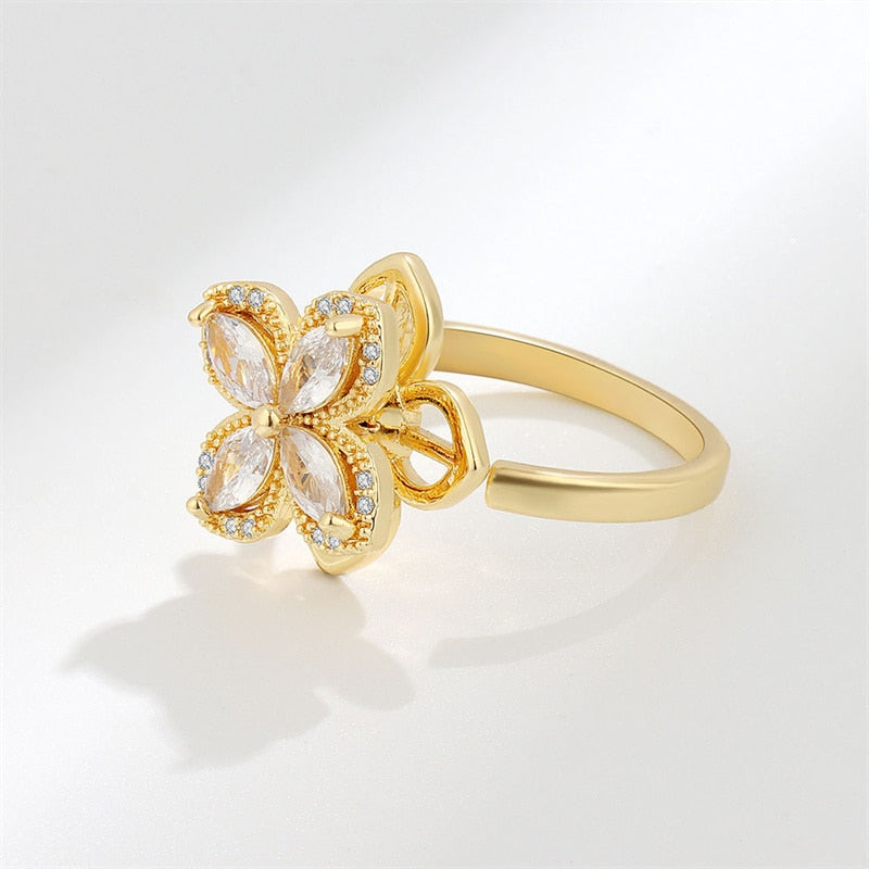 Funkelnder Kleeblatt-Angst-Zappelring