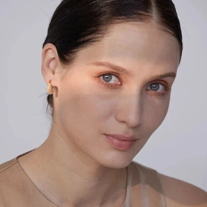 Creolen Vintage Perlen Ohrringe