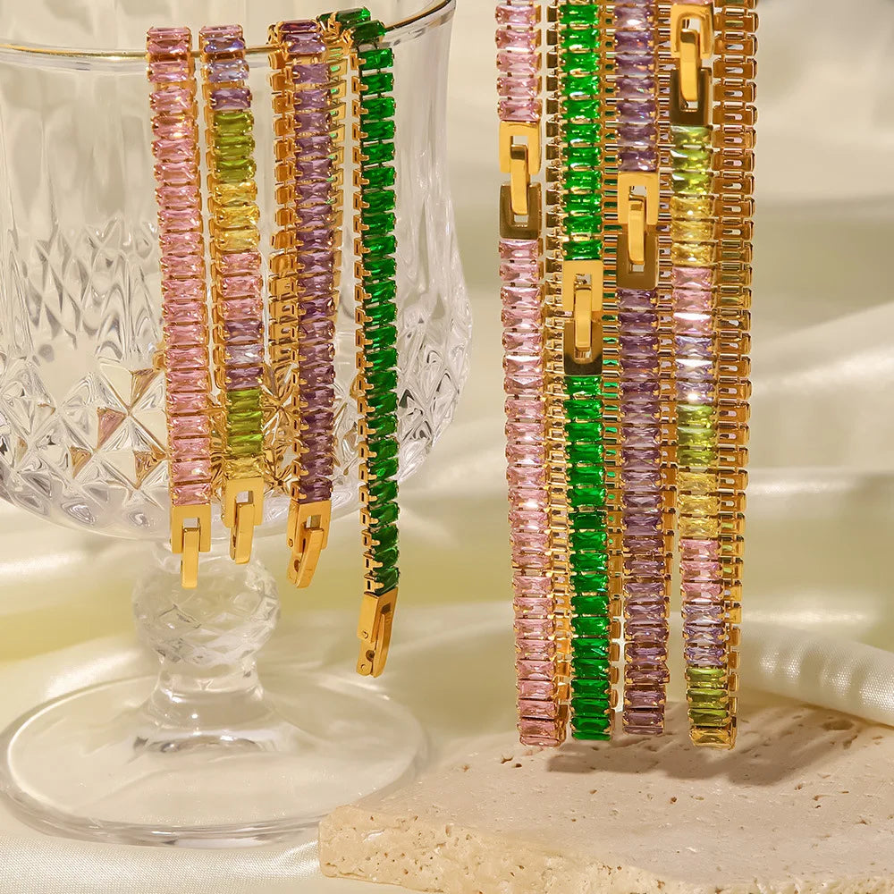 Bunte Halskette mit Zirkonia