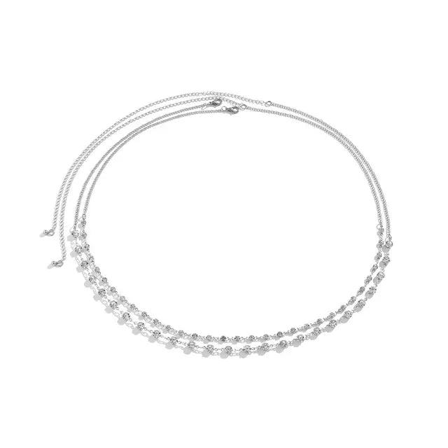 Bauchkette | Mehrlagiger Taillenschmuck aus Kristall | Trendige Körperkette für Damen