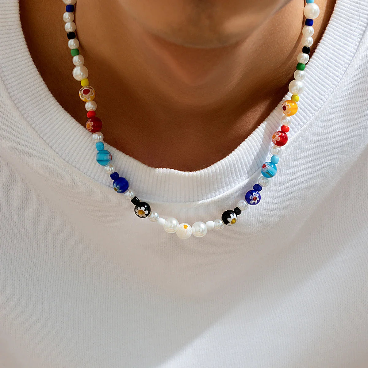 Handgemachtes Multicolor Perlen Choker - Unisex Boho Style Halskette