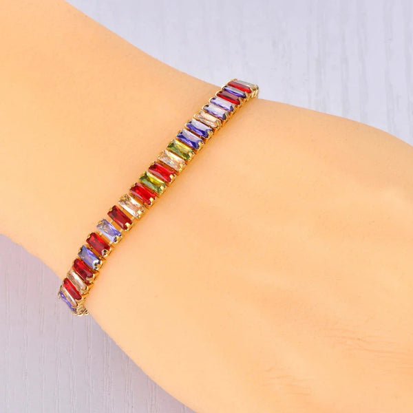 Funkelndes buntes Zirkonia-Armband