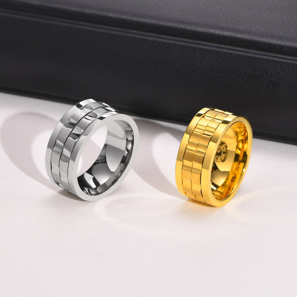 Zappelring aus Stahl mit Zahnrad