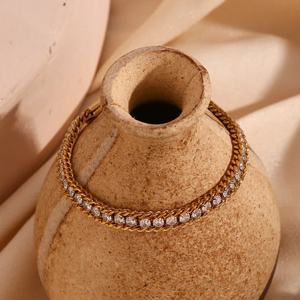 Armband mit runden Zirkonia-Perlen