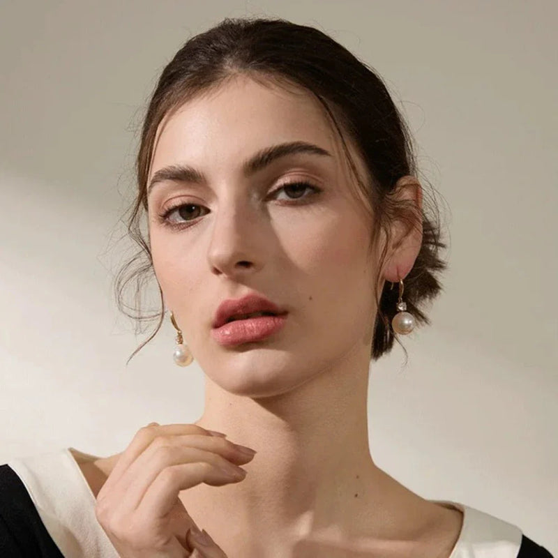 Runde Perlen-Tropfen-Ohrringe