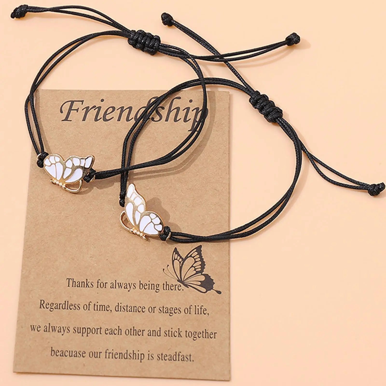 Schmetterlings-Freundschaftsarmbänder – verstellbares, inspirierendes Charm-Geschenk aus Bronze