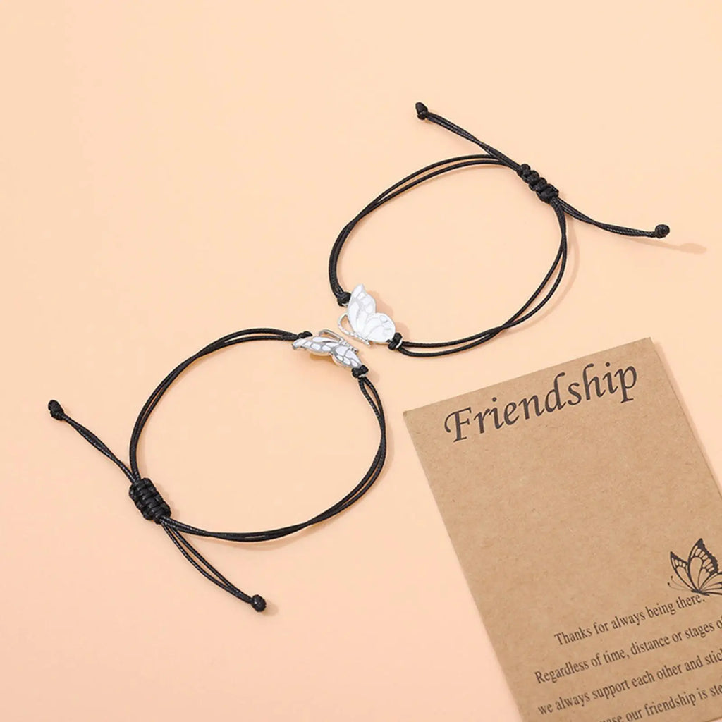 Schmetterlings-Freundschaftsarmbänder – verstellbares, inspirierendes Charm-Geschenk aus Bronze
