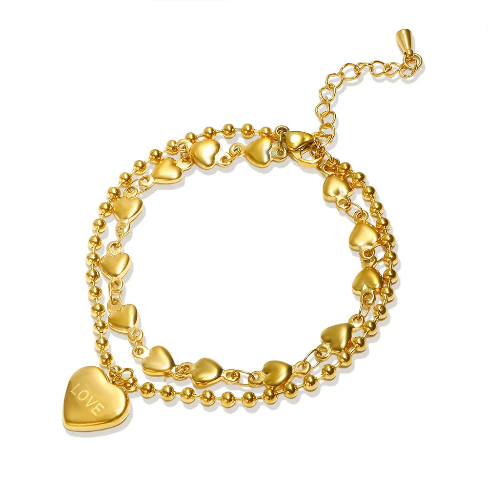 Armband mit Doppelherz-Charm