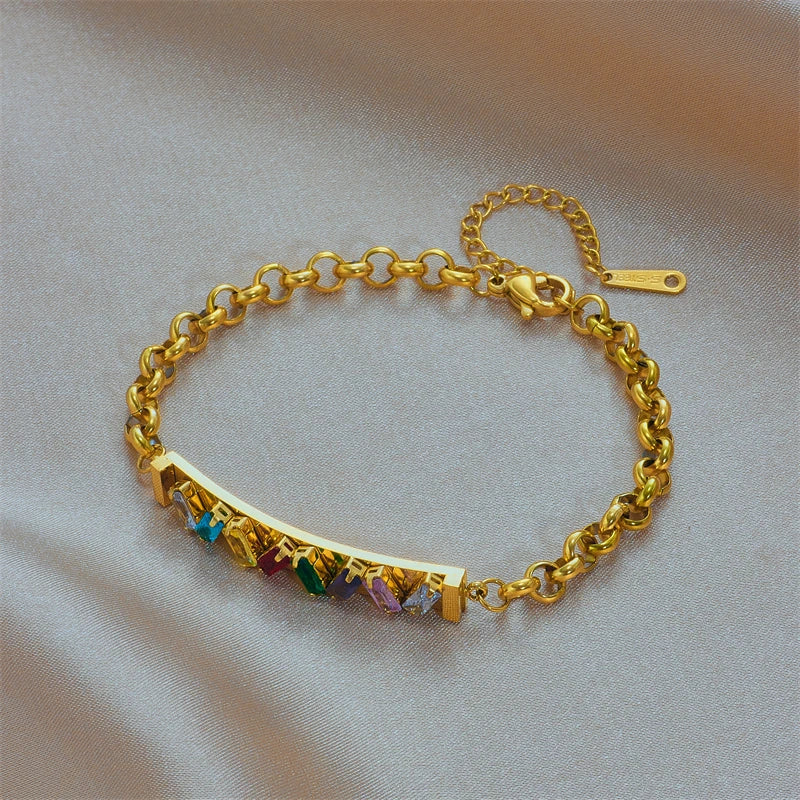 Buntes quadratisches Zirkon-Armband