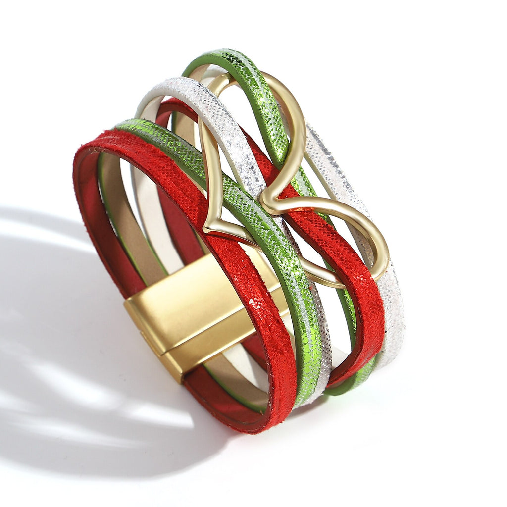 Boho Wickelarmbänder Pfirsich Herz