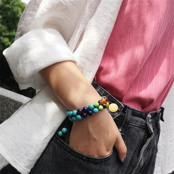 7 Heilung Chakra Perlen natürlichen vulkanischen Stein