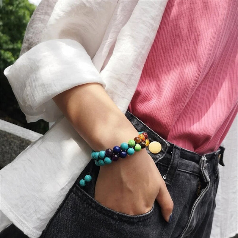 7 Heilung Chakra Perlen natürlichen vulkanischen Stein