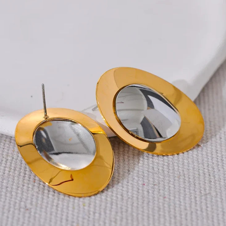 Zweifarbige Schalen-Ohrringe