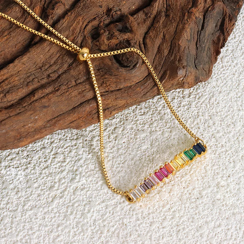Bunte Zirkonia Bohemian Fußkettchen