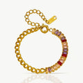 Buntes Zirkonia-Kettenarmband