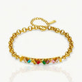 Buntes quadratisches Zirkon-Armband