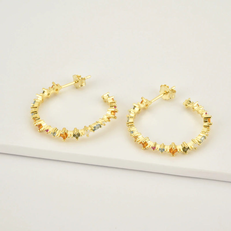 Set außergewöhnlicher Regenbogen-Zirkon-Schmuckkollektion