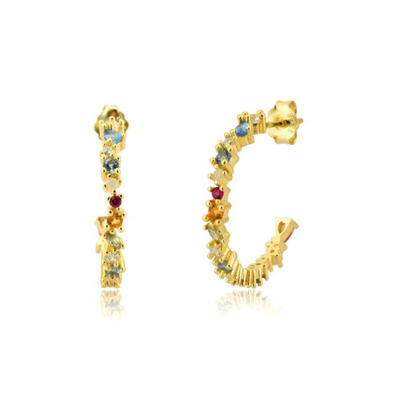 Set außergewöhnlicher Regenbogen-Zirkon-Schmuckkollektion