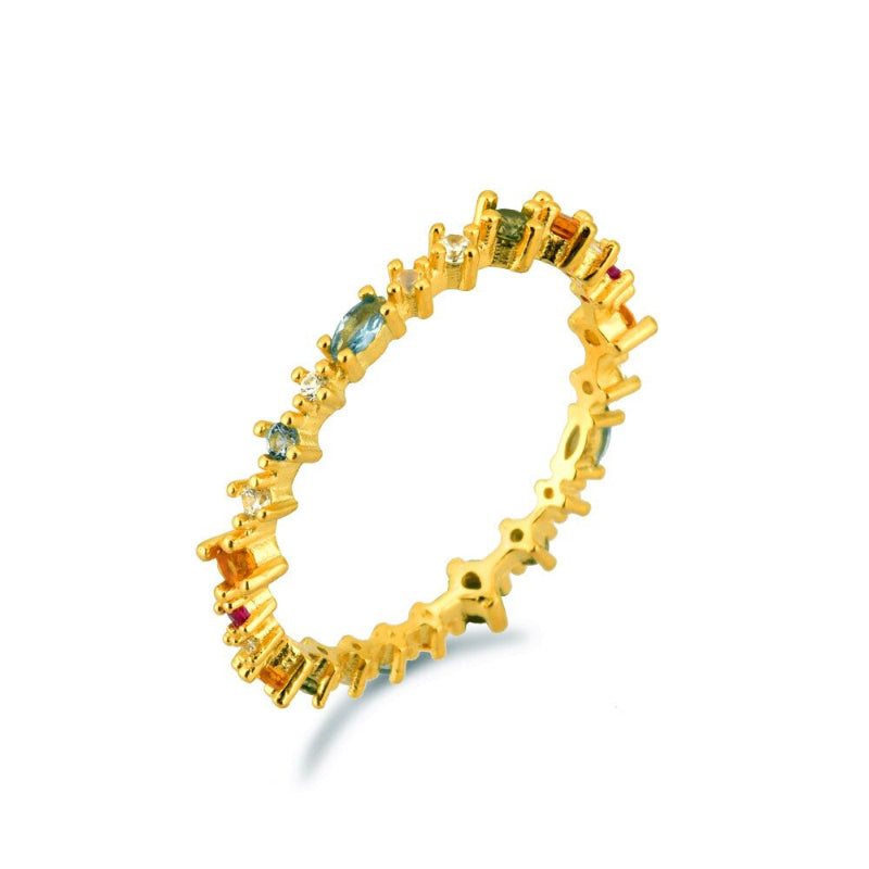 Set außergewöhnlicher Regenbogen-Zirkon-Schmuckkollektion