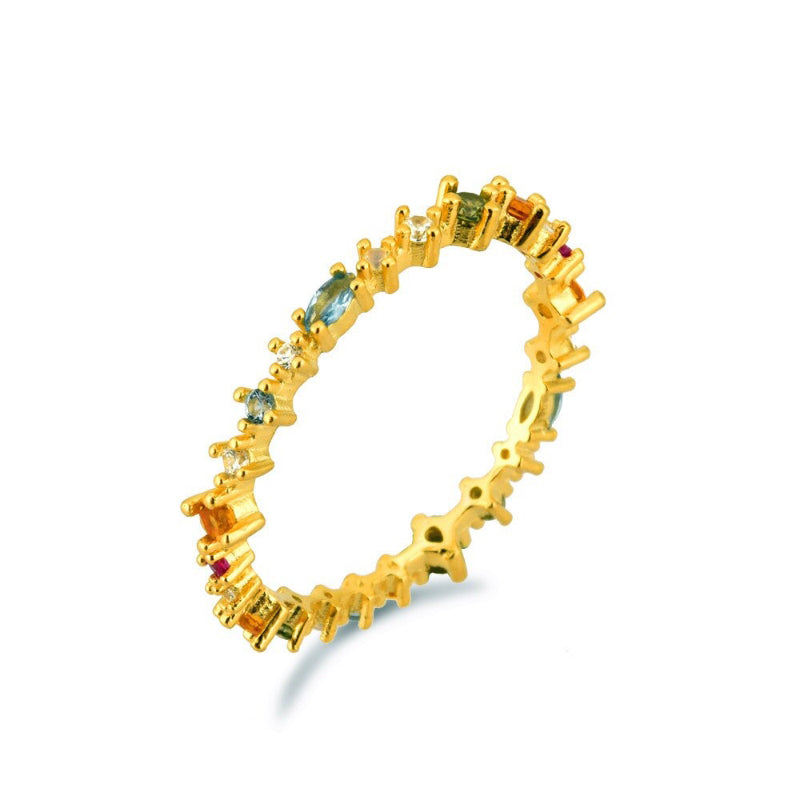 Set außergewöhnlicher Regenbogen-Zirkon-Schmuckkollektion