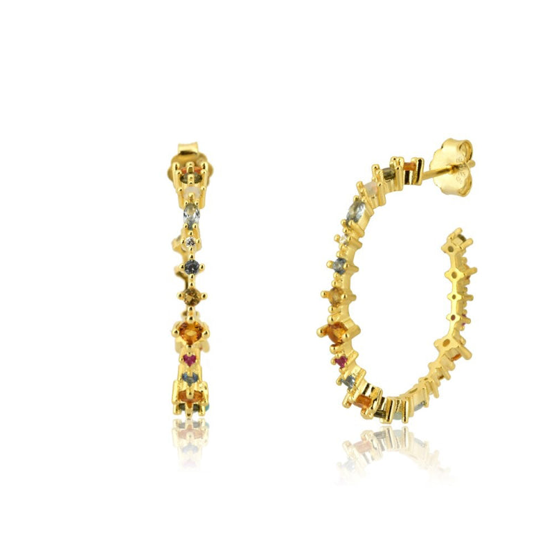 Set außergewöhnlicher Regenbogen-Zirkon-Schmuckkollektion