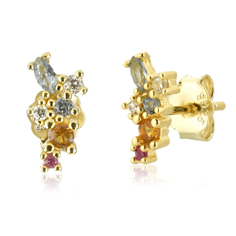 Set außergewöhnlicher Regenbogen-Zirkon-Schmuckkollektion