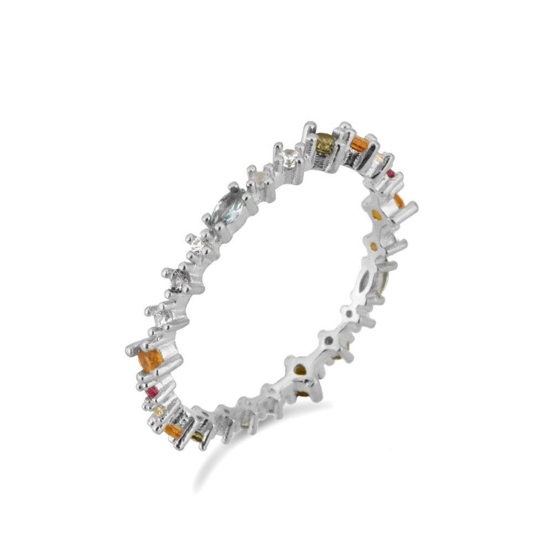 Set außergewöhnlicher Regenbogen-Zirkon-Schmuckkollektion