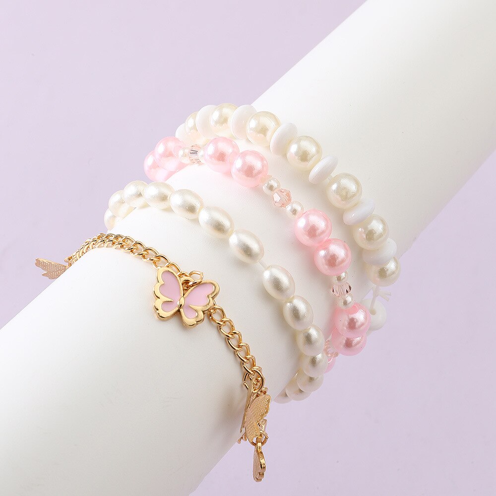4Pcs Set Perle Harz Liebe Armreif