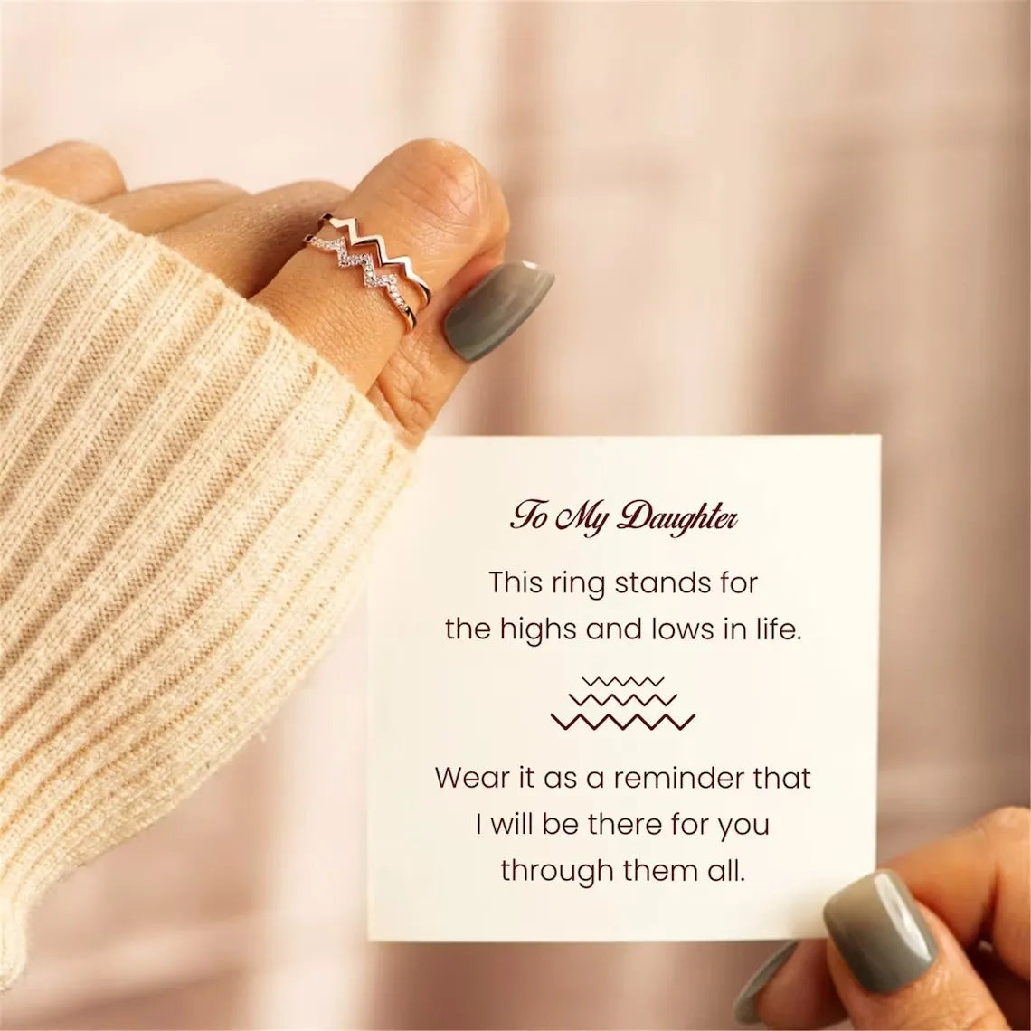 An meine Tochter – Doppeltes Wellenring-Set