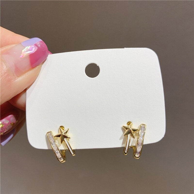 Schimmernde, elegante Ohrstecker mit Zirkonia-Blumen