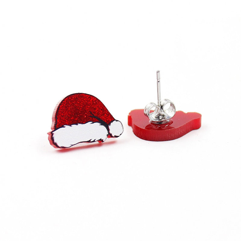 Schimmernde kleine Weihnachtsmannmützen Ohrstecker