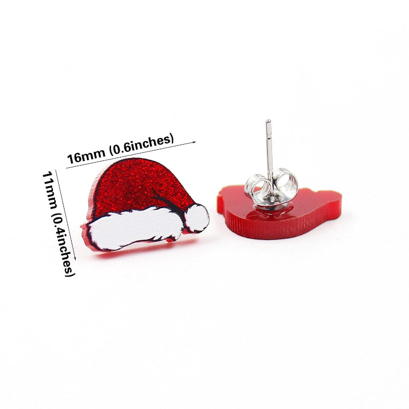 Schimmernde kleine Weihnachtsmannmützen Ohrstecker