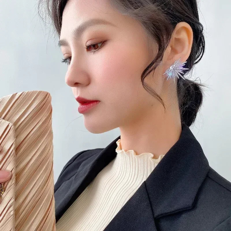 Funkelnde Ohrringe in Silber mit glänzenden Zirkoniasteinen