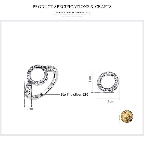 Schlichter und eleganter runder Ring mit Juwelen