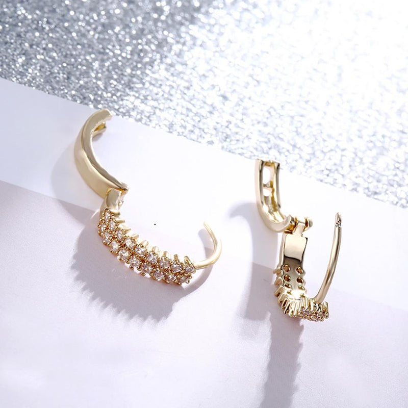 Kleine runde Creolen mit Zirkonia und funkelnden Strasssteinen