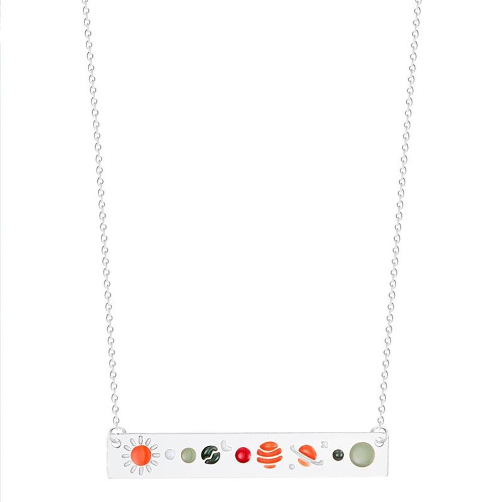 Halskette und Armband mit Sonnensystem-Barren