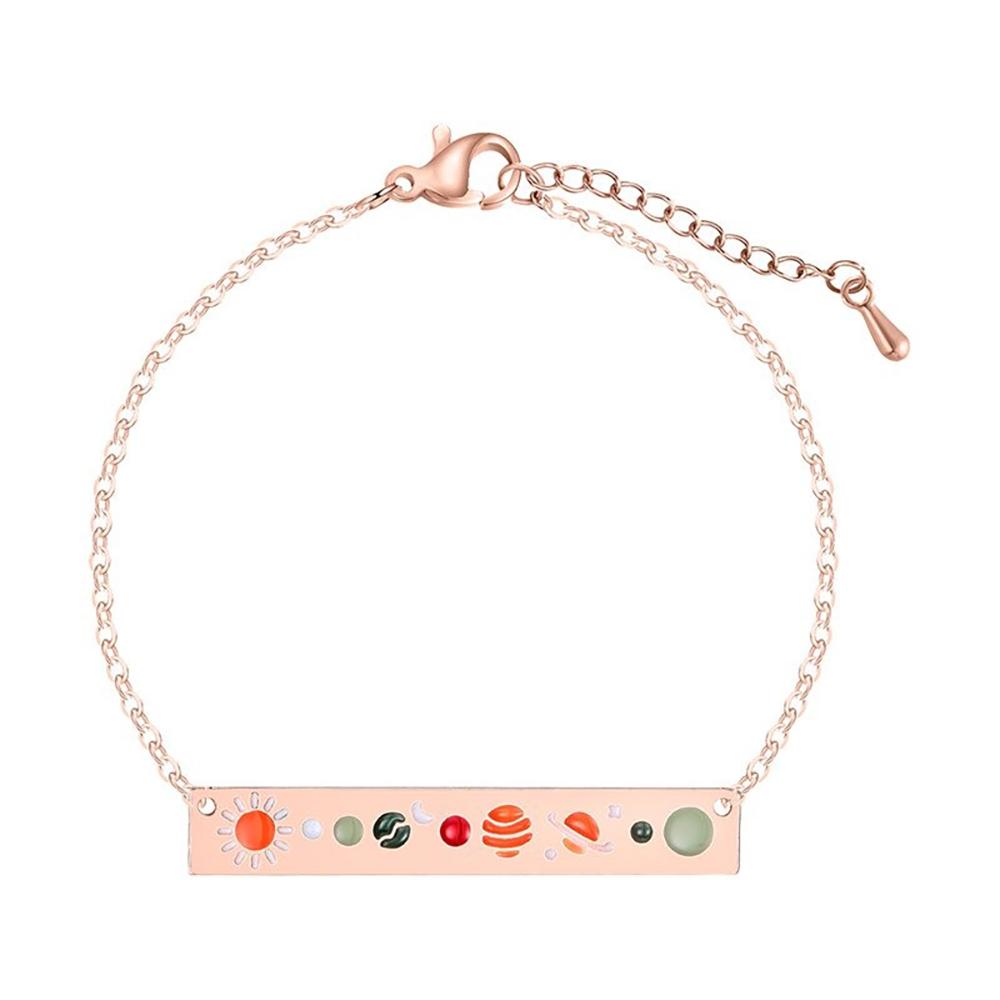 Halskette und Armband mit Sonnensystem-Barren