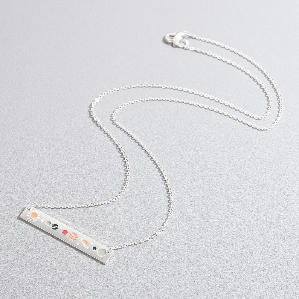 Halskette und Armband mit Sonnensystem-Barren