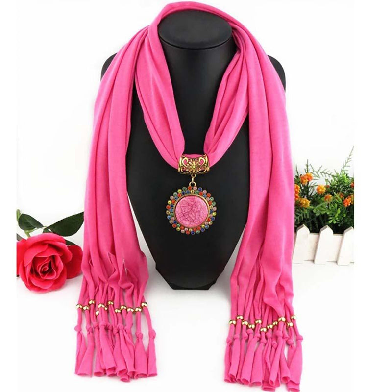 Edler Chiffonschal mit Schmuckkette - Sonderkollektion