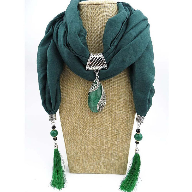 Edler Chiffonschal mit Schmuckkette - Sonderkollektion