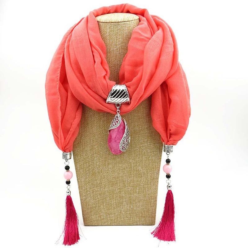 Edler Chiffonschal mit Schmuckkette - Sonderkollektion