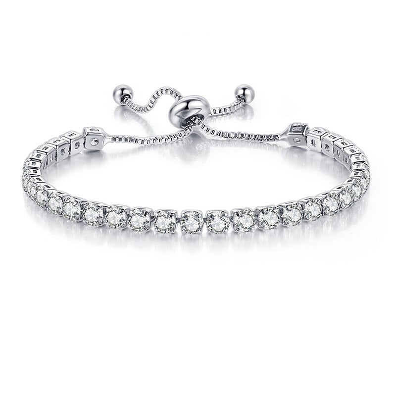 Funkelnde, bunte Tennisarmbänder mit Zirkonia