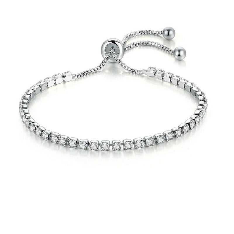 Funkelnde, bunte Tennisarmbänder mit Zirkonia