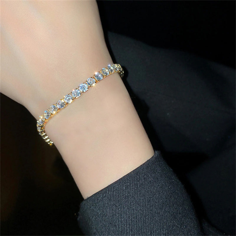 Funkelnde Tennisarmbänder mit Zirkonia in verschiedenen Stilen