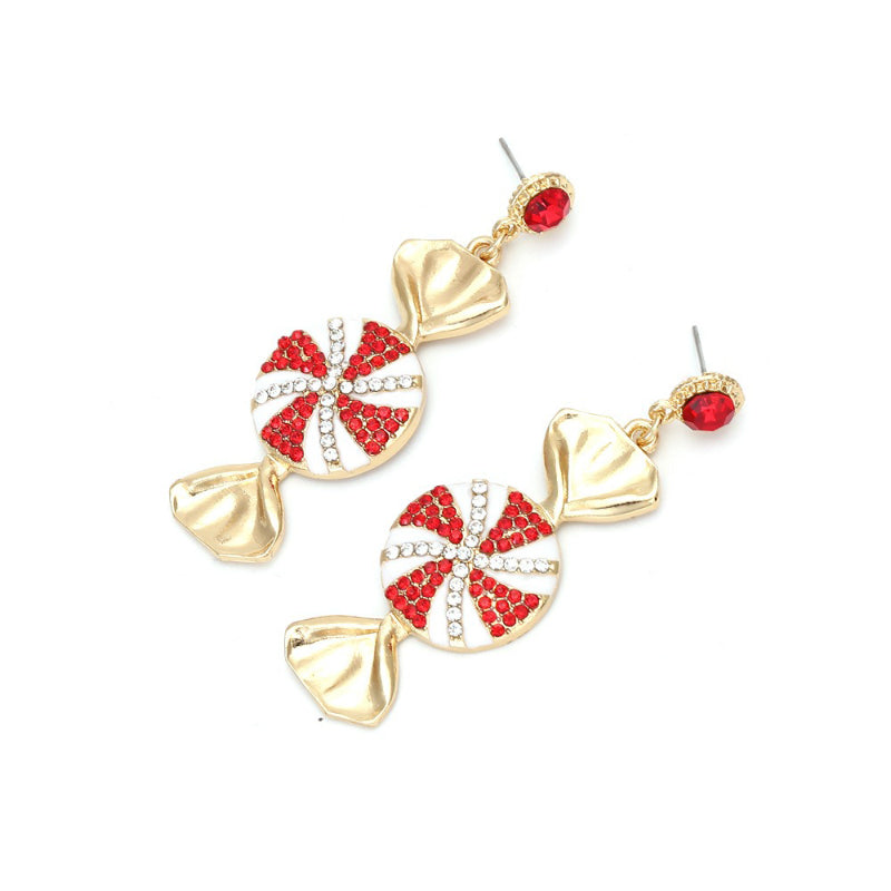 Funkelnde süße Urlaubspfefferminz-Wirbel-Bonbon-Ohrringe