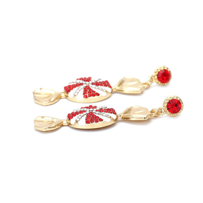 Funkelnde süße Urlaubspfefferminz-Wirbel-Bonbon-Ohrringe