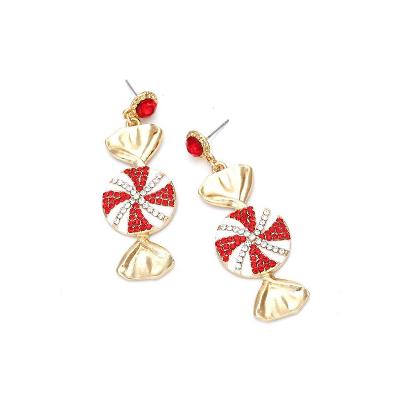 Funkelnde süße Urlaubspfefferminz-Wirbel-Bonbon-Ohrringe