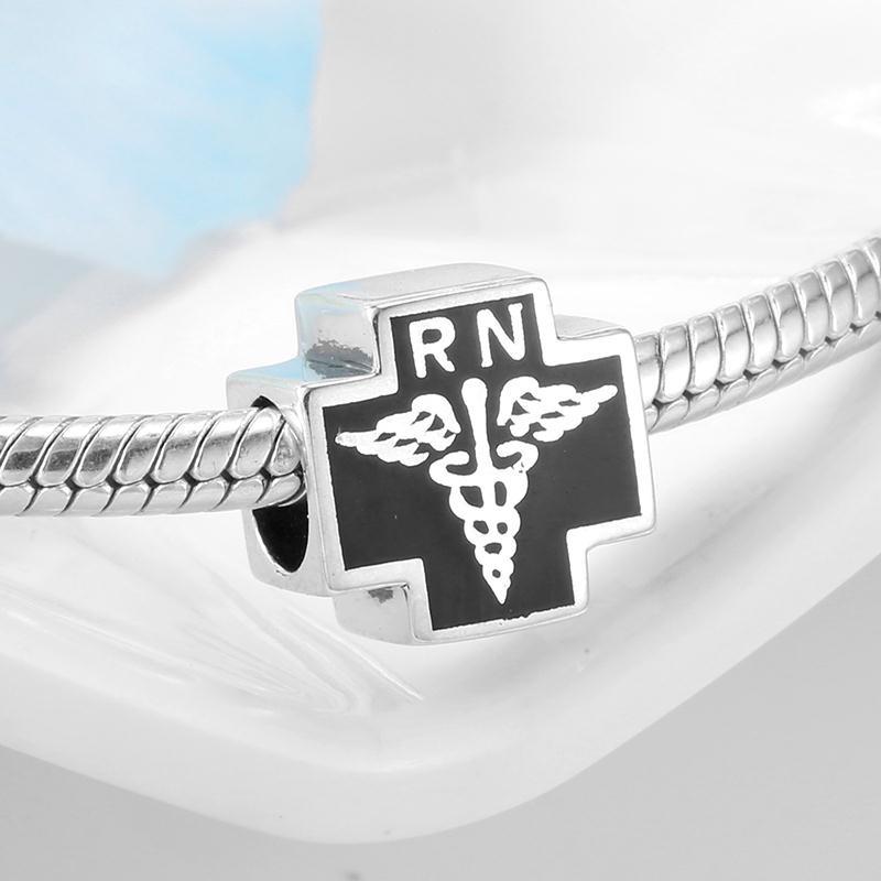 Funkelnde Zirkonia-Charm-Perlen für Krankenschwestermütze