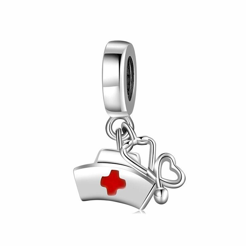 Funkelnde Zirkonia-Charm-Perlen für Krankenschwestermütze