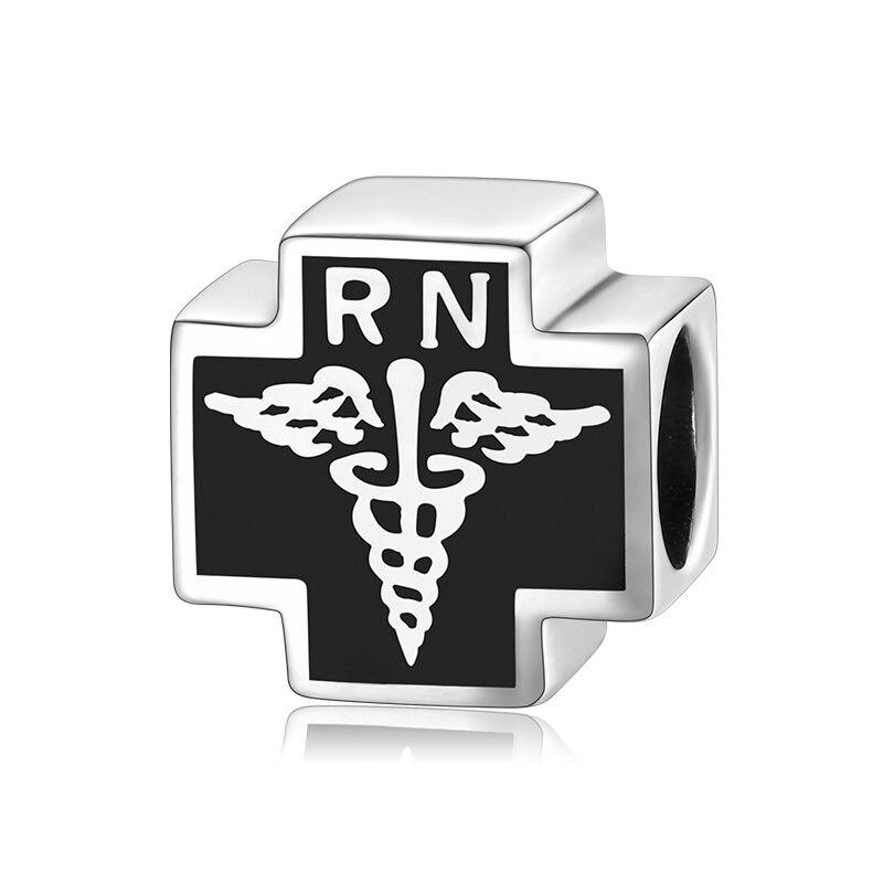 Funkelnde Zirkonia-Charm-Perlen für Krankenschwestermütze